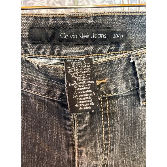 Calvin Klein Womens Straight-Leg Denim Jeans Size 30/10 Dark Wash Cotton-Blend - Picture 3 of 5